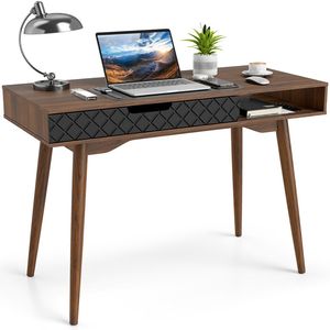 Mid Century Modern <b>Computer</b> <b>Desk</b> with Drawer and Open Compartment - Product Image 4