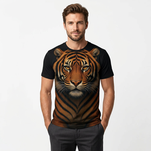 Camiseta Formal de Manga Corta con Cuello Alto para Hombre, de Seda/Algodón, Corte Regular, Tejido de Punto, Logotipo Frontal GLORY, Secado Rápido y Ecológica - Product Image 4