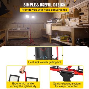 Dual-Head 10000 Lumen <b>LED</b> <b>Work</b> <b>Light</b> with Adjustable 27.6\" 68.1\" Foldable Tripod Stand 2PCS <b>LED</b> <b>Work</b> <b>Light</b> with Stand - Product Image 6