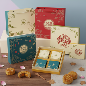 High Quality Custom Printing Personalized <b>Box</b> Mid Autumn Festival Mooncake Gift Packaging <b>Box</b> with Rigid Paper Structure - Product Image 4