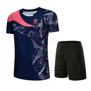 Ensemble de maillot de sport et short noir pour homme, imprimé par sublimation, en polyester respirant, uniforme de tennis à prix raisonnable - Product Image 2