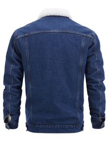 Men Denim Jacket Winter Casual Outwear Front Custom Logo OEM Service Streetwear Oversize Regular Fit Front <b>Button</b> Closure - Product Image 2