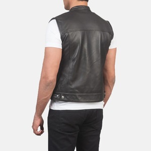 Gilet en cuir Atlas Moto pour homme – Veste sans manches élégante de motard de qualité supérieure - Product Image 4
