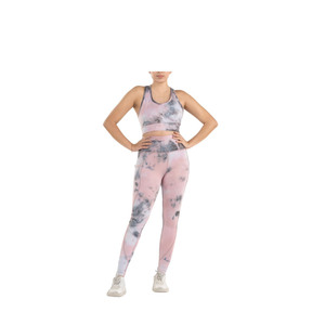 Ensemble de vêtements de sport pour femmes en gros personnalisé : soutien-gorge de sport et leggings de yoga taille haute sans couture pour l'entraînement en salle de sport - Product Image 1
