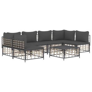 ชุดสวน7ชิ้นทำจากหวายโพลีแอนทราไซต์พร้อมหมอนอิง - Product Image 3