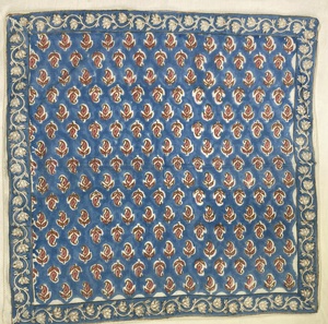 Wholesale Blue Block Print Bandana Scarf Handmade Cotton <b>Head</b> Scarf Indian Floral Bandana Boho Hair <b>Wrap</b> Hand Printed Bandana - Product Image 2