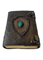 Holzkohle-Ledergebundenes Hardcover-Schreibjournal mit Büttenrand-Kunstpapier, Geprägtes Notizbuch, Tagebuch, Bestes Geschenk für Männer und Frauen, Scrapbook