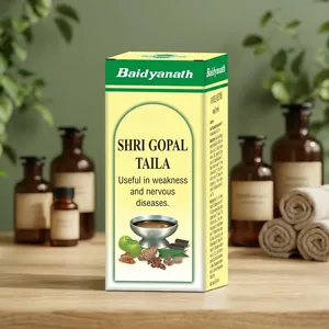 Baidyanath Shri Gopal Taila |   Aceite de Masaje Herbal Ayurvédico |   Aceite Corporal Premium Tradicional para el Bienestar Masculino con Ashwagandha - Product Image 6
