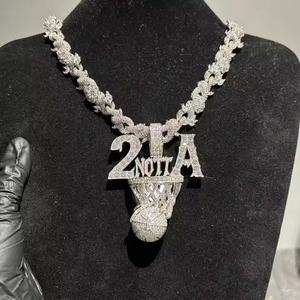 2 <b>Chain</b> A Moissanite Basketball Pendant 925 Silver Hip Hop Men's Jewelry Everyday Wear Themed Pendant Iced Out <b>Rapper</b> Pendant - Product Image 3