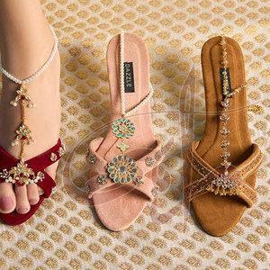 Sandalias de Tacón Antideslizantes de Primera Calidad para Mujer con Suela de Cuero Genuino y Parte Superior de Terciopelo - Diseño de Moda - Gran Venta - Product Image 6