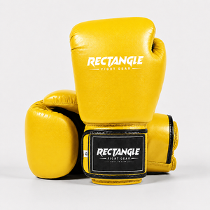 Customized Rectangle Boxing Sparring Gloves Cowhide Leather Breathable Non-Slip Full Finger Hook Loop Closure High Quality Best - Product Image 1