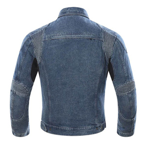 Chaqueta de Mezclilla para Hombre, Estilo Motero, Cuello Camisero, Transpirable, Corte Regular, Color Sólido, con Cierres y Logotipo Frontal, para Otoño - Product Image 4