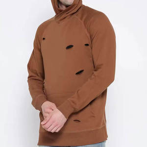 เสื้อฮู้ดดี้คลาสสิคแบบสวม ดีไซน์ขาดๆ สไตล์สตรีทแวร์ ผ้าคอตตอนผสม - Product Image 2