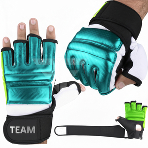 Gants de boxe et MMA en cuir PU, personnalisables avec logo, pour l'entraînement, anti-humidité, fermeture auto-agrippante, haute qualité pour sac de frappe lourd - Product Image 1
