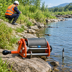 Enrouleur de câble manuel pour les relevés hydrologiques et les vérifications de la profondeur de l'eau |   Équipement de terrain pour la mesure des ruisseaux et des rivières - Product Image 4