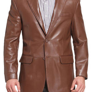 เสื้อเบลเซอร์หนังแท้คุณภาพสูงสำหรับผู้ชาย ราคาขายส่งจากโรงงาน OEM เสื้อเบลเซอร์หนังผู้ชายสำหรับขายออนไลน์ - Product Image 1