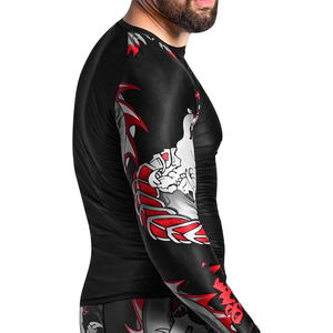 Men Long Sleeve Rash Guard <b>Compression</b> <b>Shirt</b> Graphic Print UV Protection Quick Dry Custom Logo OEM Bulk - Product Image 3