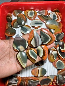 Lote de Cabujones de Jaspe Policromado Natural de Calidad AAA+, Gema Única para Joyería, Formas Variadas - Product Image 2