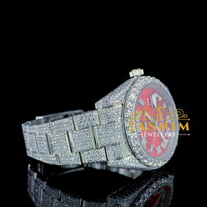 Reloj Deportivo de Lujo para Hombre con Diamantes VVS, 41 mm, Cristal Analógico, 20 mm, Negro, Blanco y Dorado, Chapado en Dos Tonos, Acero Inoxidable ETA - Product Image 2