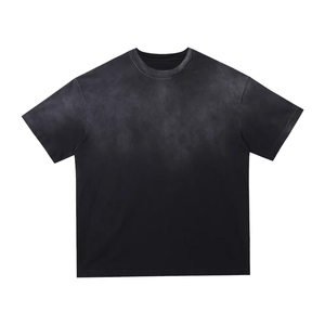 <b>Acid</b> Washed t Shirt Streetwear Vintage Oversized 250gsm Tshirt O-neck Gradient <b>Acid</b> Wash <b>Drop</b> Shoulder T-shirt - Product Image 1