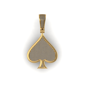 Trendy Minimalist 10K <b>Solid</b> <b>Gold</b> Custom Iced Ace Spades Poker Charm Brilliant Cut Heart Moissanite Necklace <b>Pendant</b> Fine Gift - Product Image 1