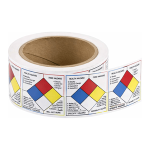 Etiquetas de Diamante Brady Write-On NFPA para Identificación de Riesgos Químicos en Laboratorios, Adhesivo Ovalado Duradero - Product Image 2