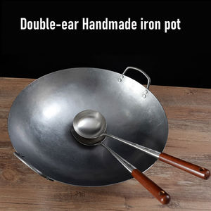 Wok Clásico de Acero Inoxidable con Fondo Redondo, Gran Tamaño, Capacidad de 20L, Mango de Madera, Apto para Lavavajillas, Estilo Restaurante, Sartén para Saltear - Product Image 2