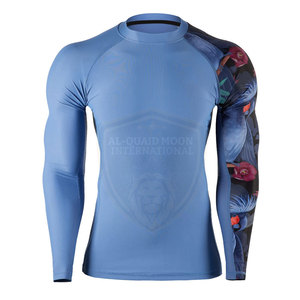 Solid Color Professional Rash Guard Durable Material Men Rash Guard Private Label Men Rash Guard - Product Image 1