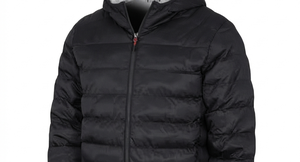 Men's Hooded Puffer <b>Jacket</b> Winter Windproof Solid Color Zipper Closure Casual Outerwear 100% Polyester Filled with Polyester - Product Image 5