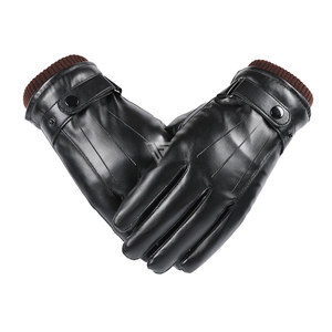 Fashion Men's Winter Sheepskin Leather <b>Gloves</b> <b>Touchscreen</b> Snap Closure Cycling Outdoor Riding Warm Waterproof Daily Party <b>Gloves</b> - Product Image 3