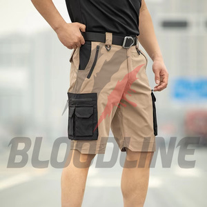 Shorts de algodón de tiro medio, shorts casuales con logo estampado, shorts de tela Oxford con cierre de botón, shorts Bermuda transpirables con bolsillos - Product Image 2