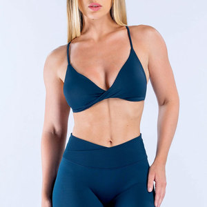 Soutien-gorge de sport respirant à col en V profond pour femme, nouvelle collection, haute qualité, anti-transpiration, compression, rembourré, dos nu, idéal pour l'été et le fitness - Product Image 1