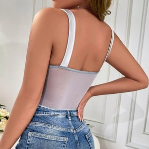 Corset sexy en dentelle tricotée avec perles et sequins, style bustier fait main perlé, idéal pour Noël et le Nouvel An - Product Image 3