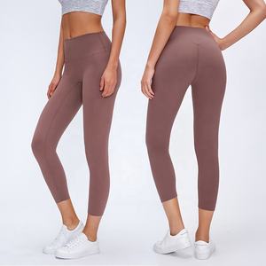 Gran oferta, mallas de Yoga de compresión de punto para mujer de alta calidad, bolsillos transpirables antibacterianos, logotipo personalizado, cintura media, nuevo - Product Image 1