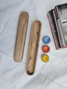 Portavelas de Madera Hecho a Mano de Primera Calidad Curio Craft |   Recipiente Rectangular de Cera de Soja y Cera de Abeja para Decoración Navideña del Hogar - Product Image 1