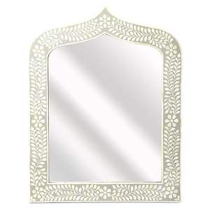 Marco de espejo de resina con incrustaciones de hueso de lujo, diseñado para una presentación decorativa de pared de alta gama. - Product Image 1