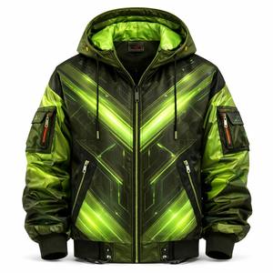 Nueva Chaqueta Bomber con Capucha de Lona Personalizada, Ropa Técnica Unisex, Venta al Por Mayor Directa de Fábrica, OEM, Cortavientos Urbano - Product Image 6