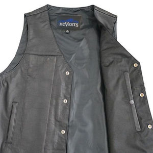 Gilet de motard en cuir véritable pour homme, nouveau gilet de motard en cuir de vachette, gilets de moto en cuir - Product Image 6