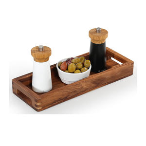 Bandeja de Servicio de Madera Maciza de Lujo, Acabado Brillante, Diseño Rústico, Patrón Floral, Decoración para Ramadán, Uso en Hoteles, Hogares y Cocinas - Product Image 4