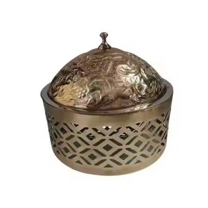 Plat à réchaud arabe le plus populaire avec support suspendu à arche haute et base en maille diamantée, pour maintien au chaud des aliments et présentation de plats de mariage - Product Image 5