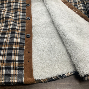 Vente en gros : Veste à capuche en flanelle pour homme, hiver, haute qualité, écologique, coupe-vent, décontractée, à carreaux, style streetwear, épaisse - Product Image 3
