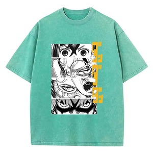 เสื้อยืดผู้ชายทรงปกติ พิมพ์ลายตัวการ์ตูนอนิเมะ สไตล์สตรีท แขนสั้น คอกลม ระบายอากาศได้ดี ผ้าเจอร์ซีย์คอตตอน 220 กรัม - Product Image 5