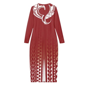 Vestido de Fiesta Sexy Ajustado con Estampado Floral Hawaiano y Diseño Tribal Samoano Puletasi para Mujer, Venta al por Mayor, Colección Polynesian 2026 - Product Image 4