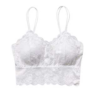 Bralette d'été en dentelle sans couture pour femme, débardeur dos nu avec lingerie sexy push-up, logo sur le bonnet, haut court de sport, lingerie intime avec logo sur le bonnet - Product Image 4