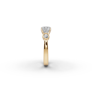 Lab-Grown Half <b>Moon</b> Pave Diamond <b>Ring</b> - Product Image 3