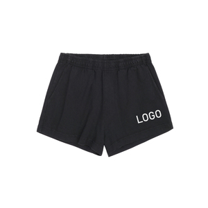 Nouveaux shorts de sport pour femmes, style universitaire, en molleton de coton premium, grammage lourd 450 GSM, avec ceinture élastique, personnalisation de marque OEM - Product Image 3