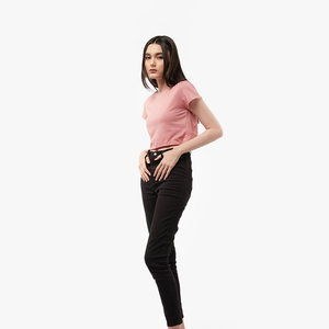 Nouveau style T-shirt court décontracté ample à manches courtes pour femme, été, logo personnalisé, 100 % coton molletonné, séchage rapide - Product Image 4