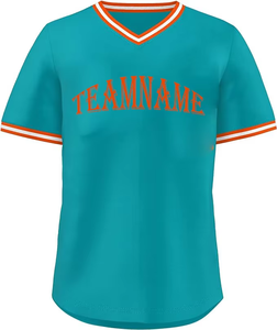 <b>Baseball</b> V Neck Shirt Short Sleeve Breathable 100%Polyester Mesh Moisture Wicking Pullover Youth Teams Training Wear Jersey - Product Image 4