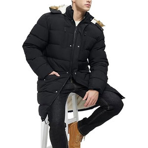 <b>Men</b>’s Extra <b>Long</b> Fleece Puffer <b>Jacket</b> Hooded Winter Parka Warm Water-Resistant Insulated Coat Cold Weather Outerwear - Product Image 5