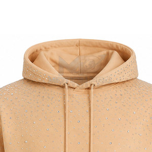 Stylish Casual Winter Zip-Up 100% Cotton <b>Rhinestone</b> <b>Hoodie</b> for Men's Trendy Looks Daily Comfort Breathable Eco-Friendly - Product Image 5